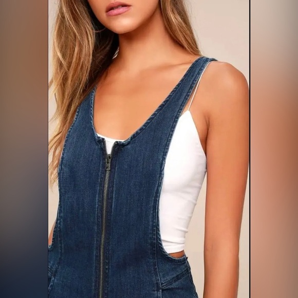 Free People Jax Blue Denim Jumpsuit - Picture 4 of 9